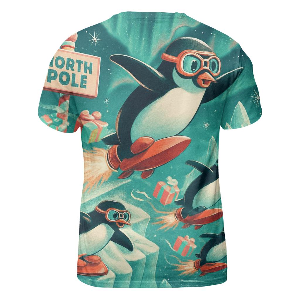 North Pole Penguin Delivery Squad custom all-over print shirts