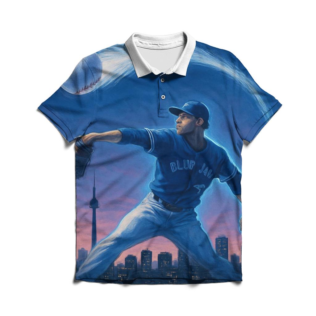 Skyline Curveball Arc Blue Jays Style branded logo polo shirts
