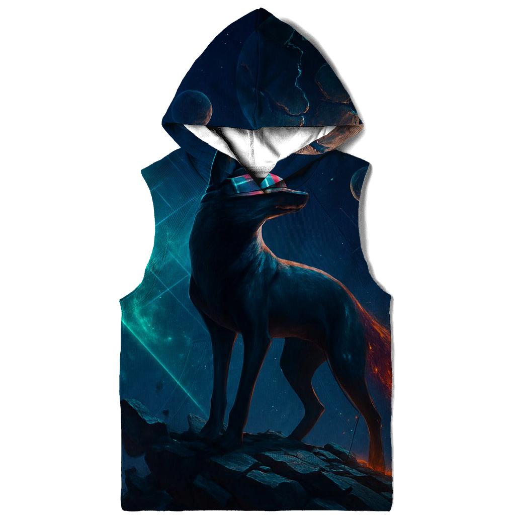 Chrononaut Fox Under Fractured Moons heavyweight hoodies