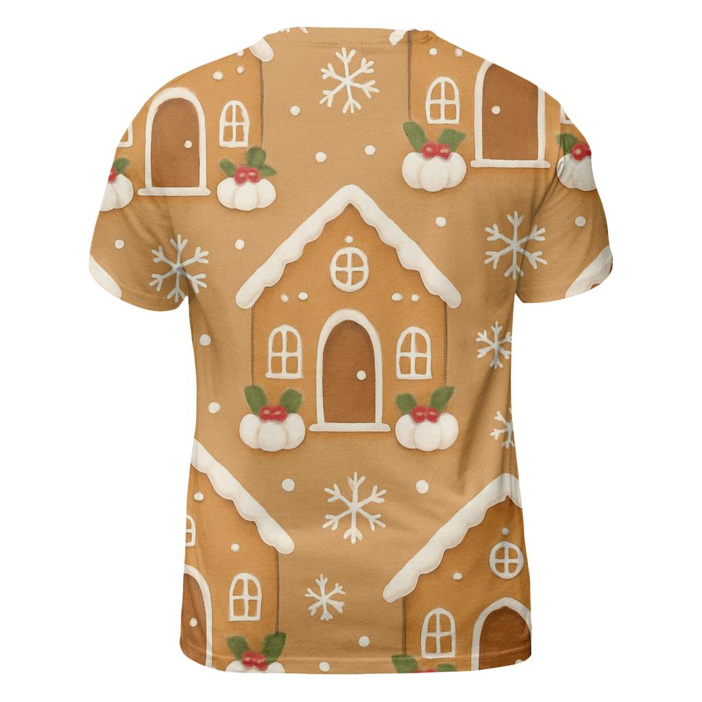 Gingerbread Village With Pumpkin Doorsteps custom all-over print shirts