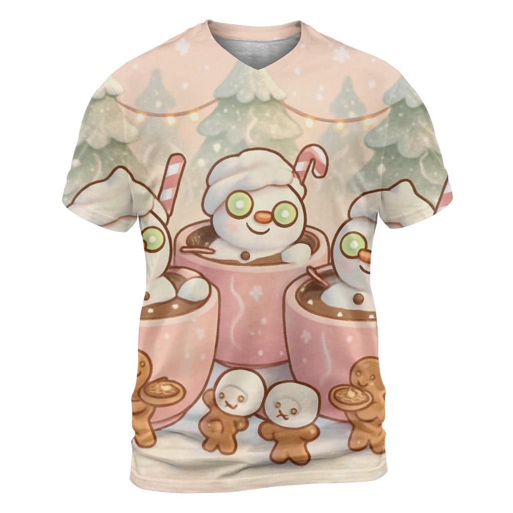 Snowman Hot Cocoa Spa Day statement graphic shirts