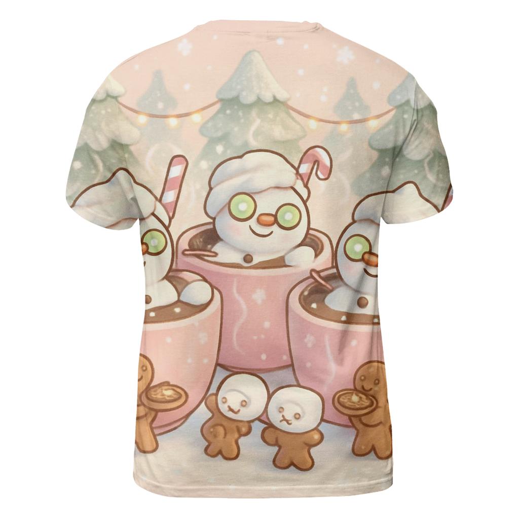 Snowman Hot Cocoa Spa Day statement graphic shirts