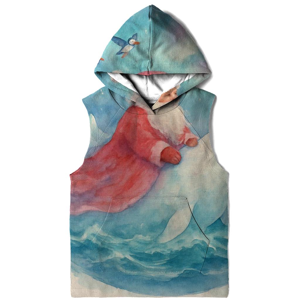 Arctic Watercolor Santa And Whale graphic hoodies
