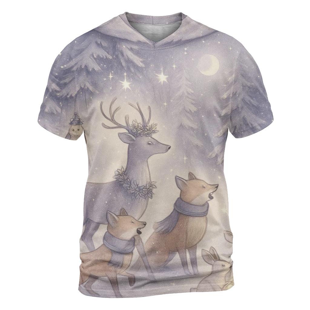 Starlit Woodland Carol Parade creative print fashion shirts