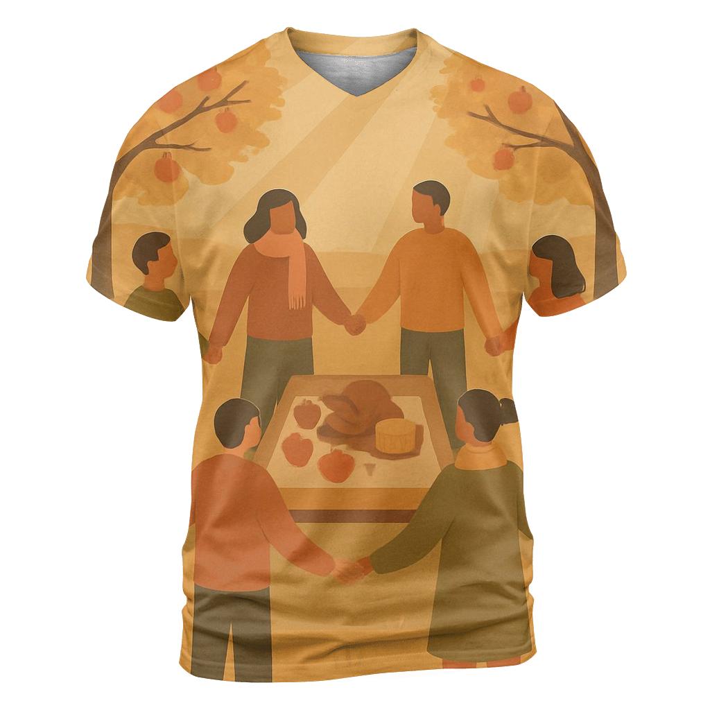Golden Orchard Gratitude Circle trendy printed shirt styles