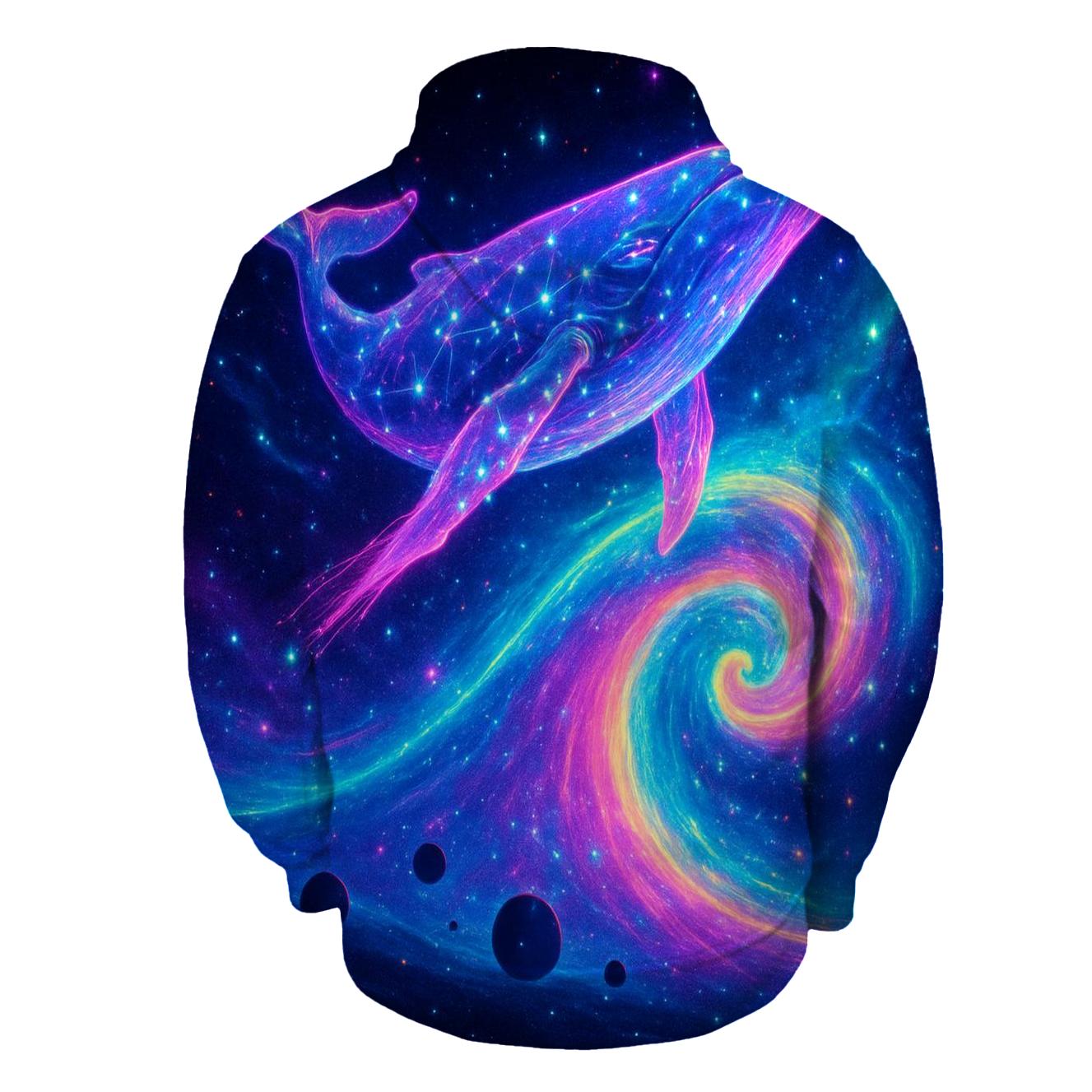 Neon Whale Surfing The Spiral Arm custom hoodies