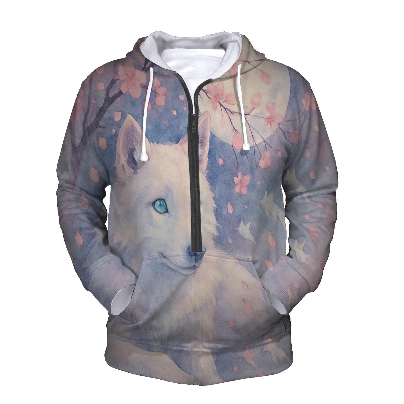 Moonlit Sakura Guardian pullover hoodies
