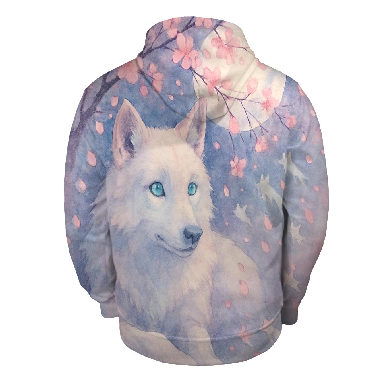 Moonlit Sakura Guardian pullover hoodies