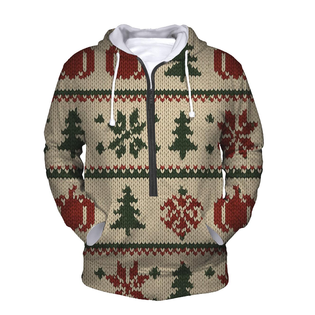 Nordic Knit Pumpkin Fair Isle Band graphic hoodies