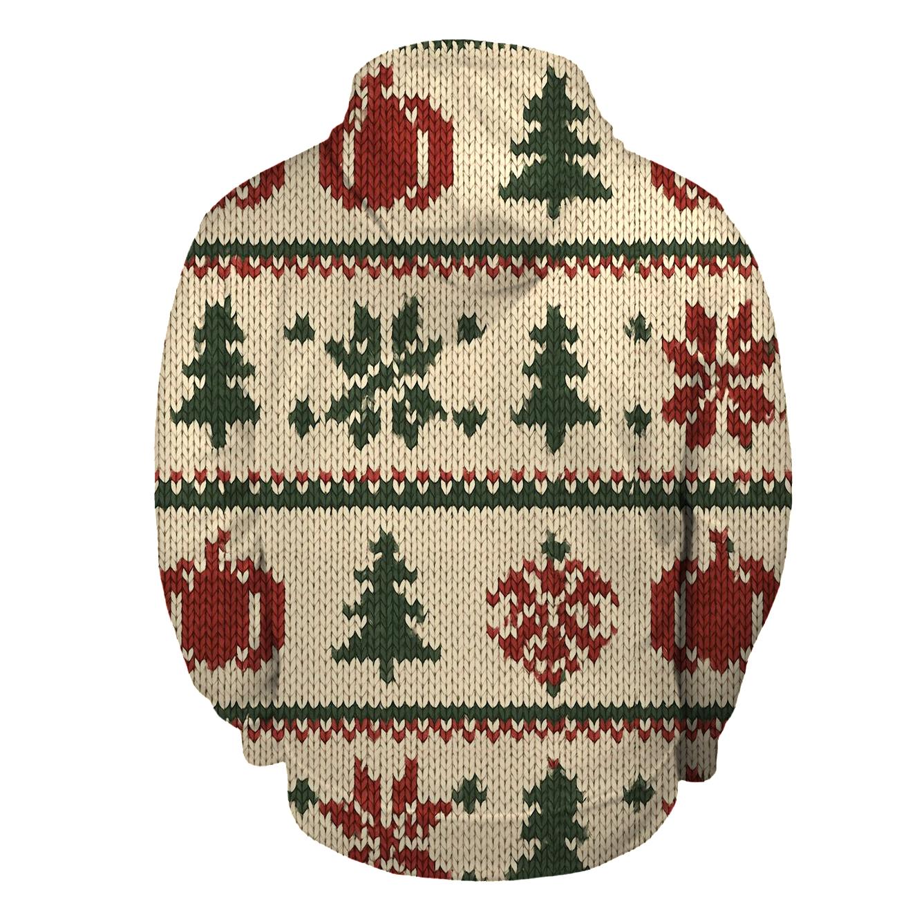 Nordic Knit Pumpkin Fair Isle Band graphic hoodies