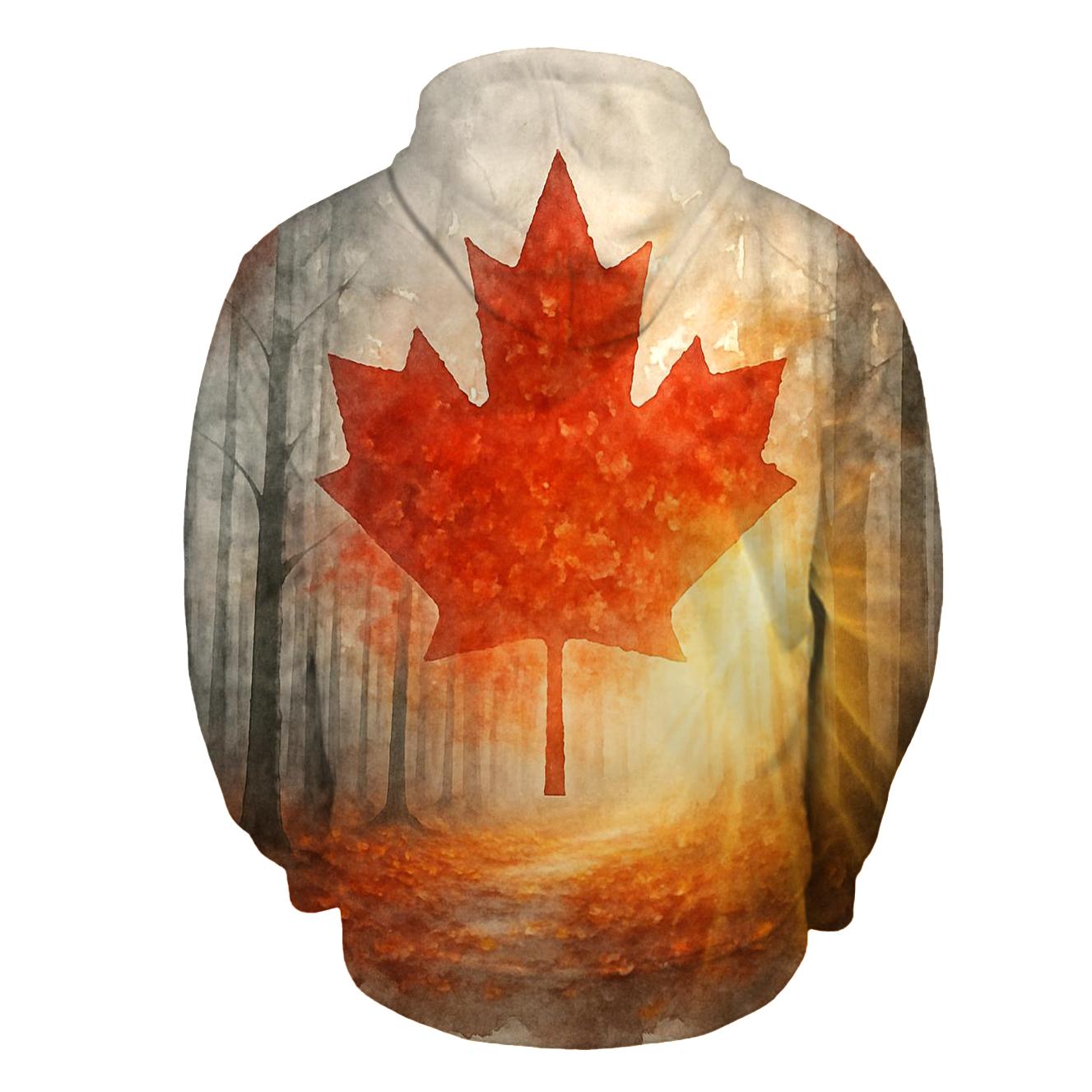 Canadian Maple Forest Double Exposure lightweight hoodies