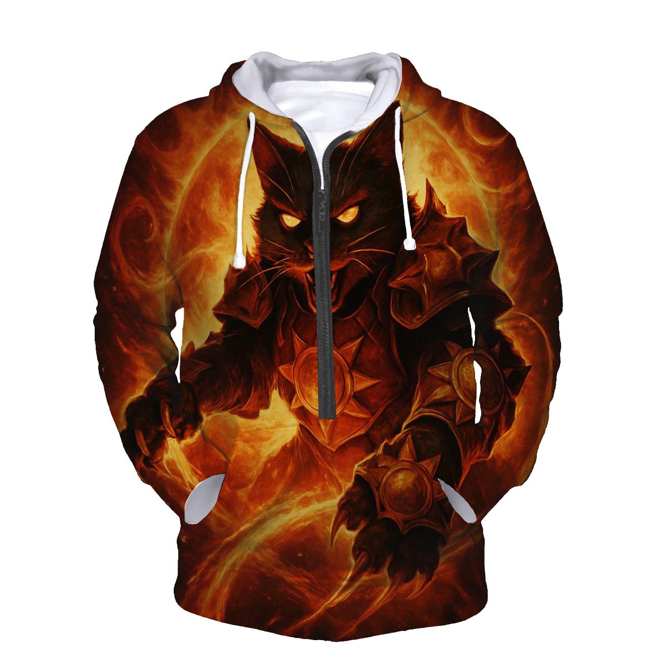 Solar Flare Battle Armor Cat embroidered hoodies