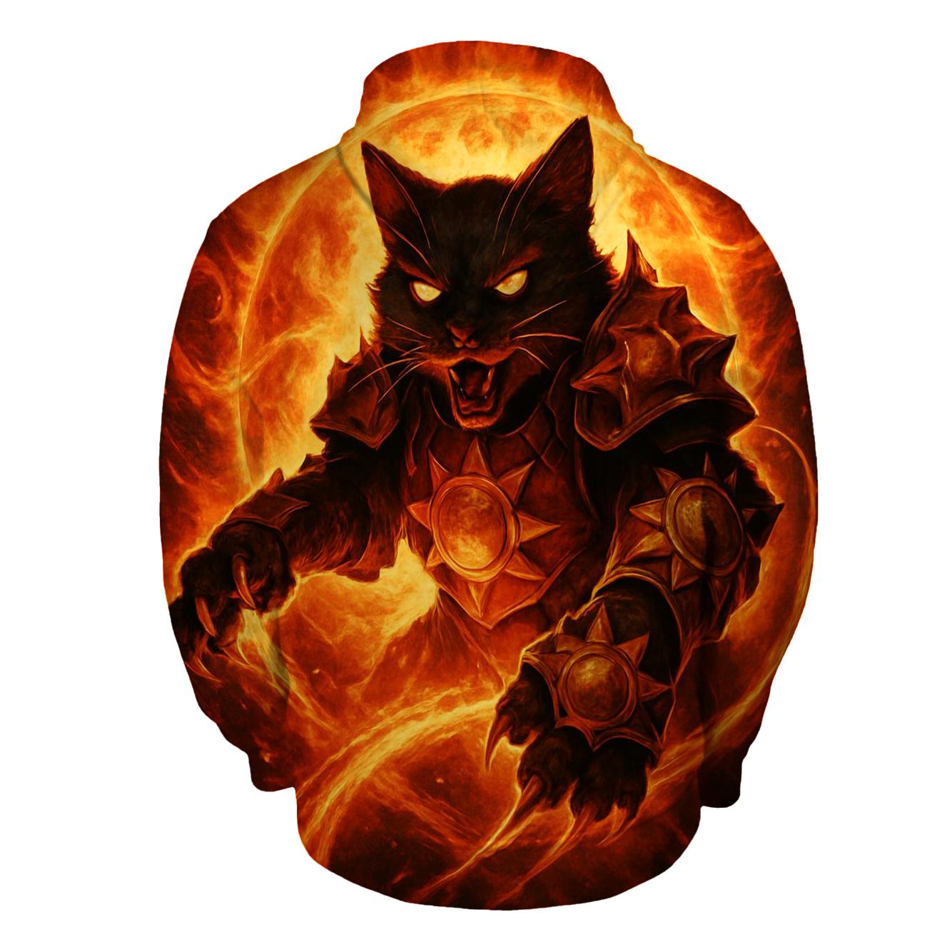 Solar Flare Battle Armor Cat embroidered hoodies