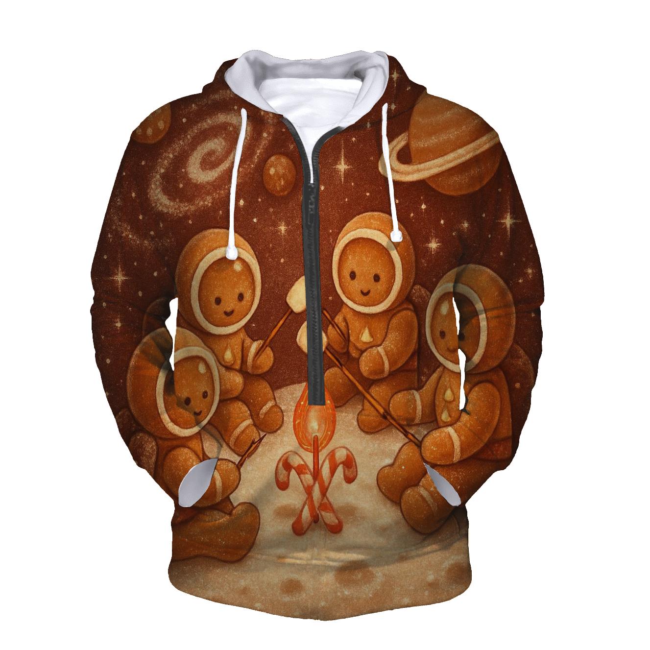 Gingerbread Galaxy Campfire embroidered hoodies