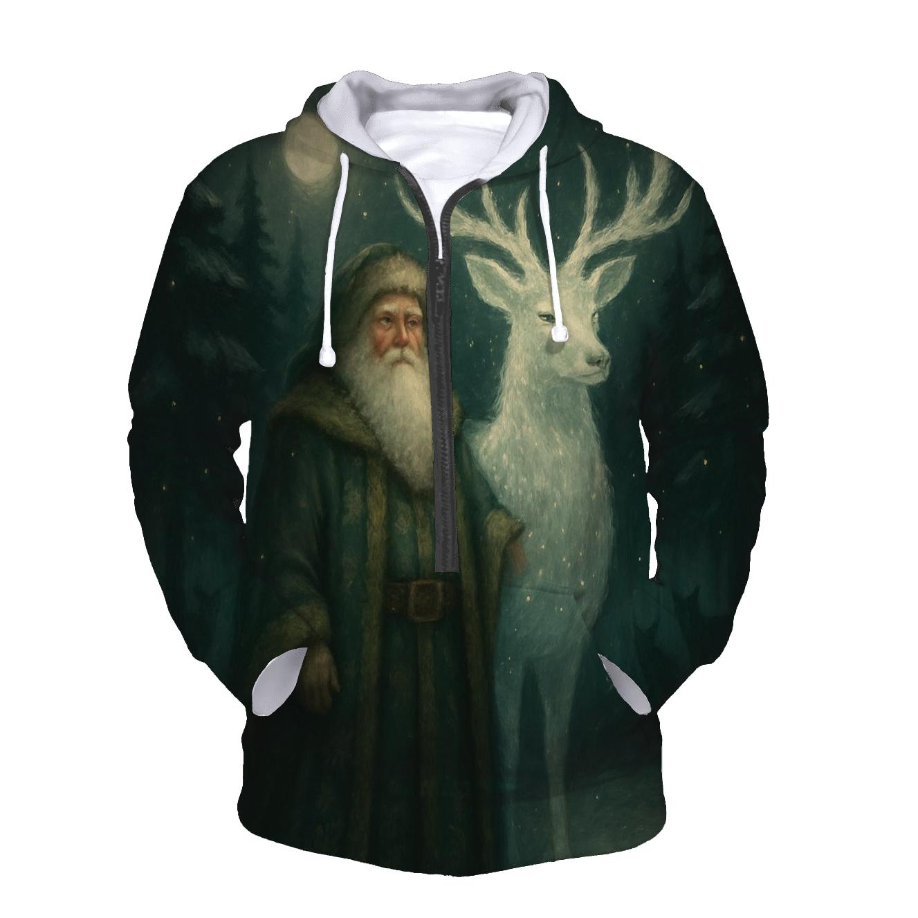 Forest Guardian Santa And Starlit Stag hoodie trends
