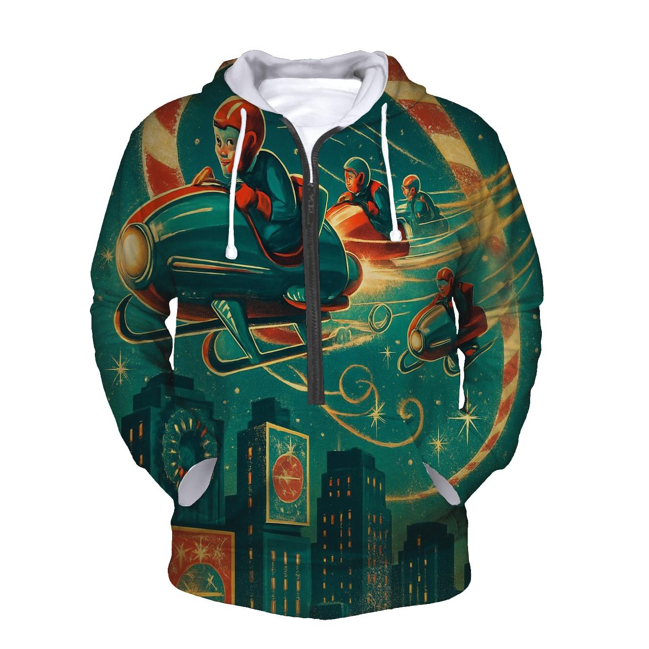 Retro Rocket Sleigh Speedway hoodie designs