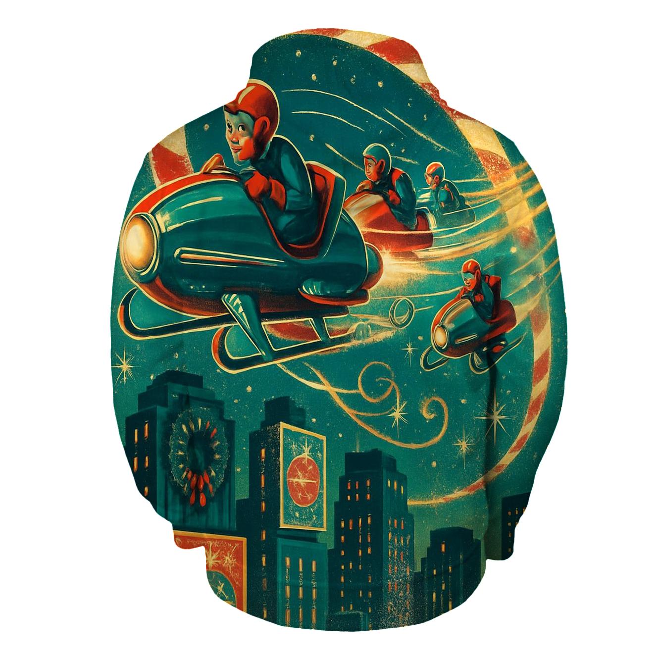 Retro Rocket Sleigh Speedway hoodie designs