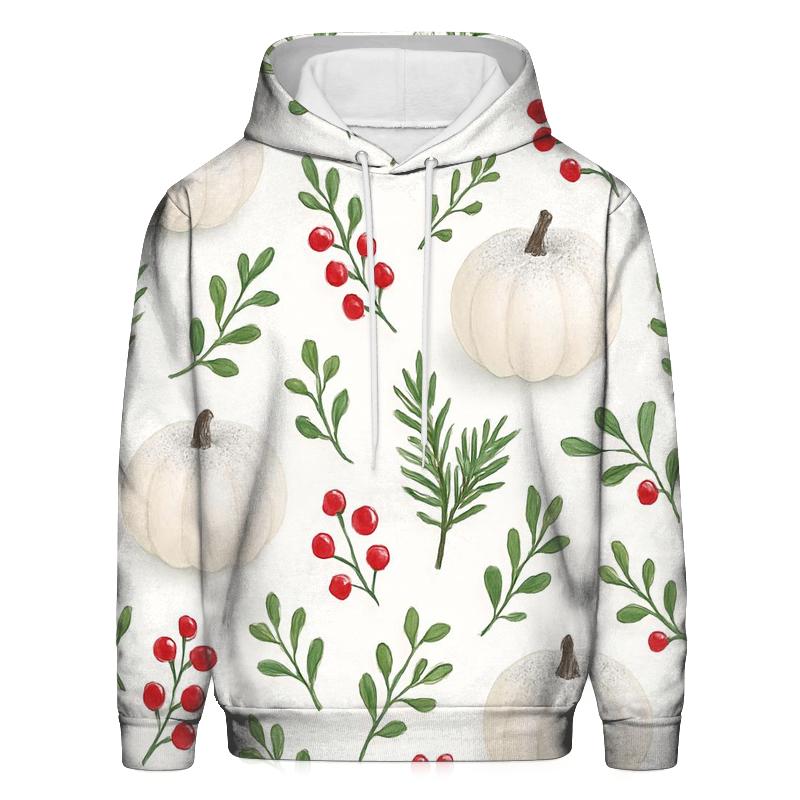 Snow Dusted Pumpkin Forest Scatter On White hoodies fashion