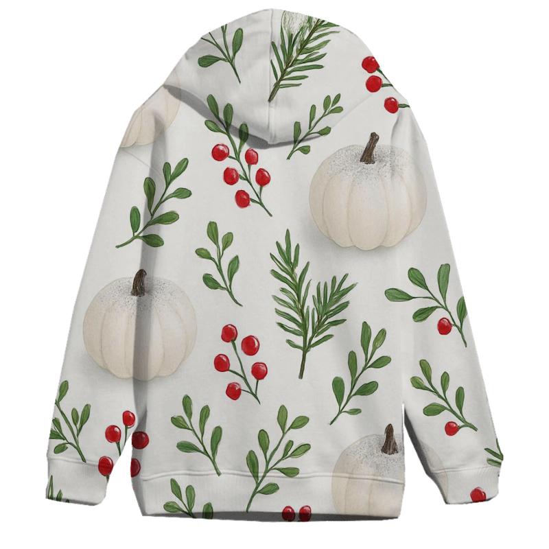 Snow Dusted Pumpkin Forest Scatter On White hoodies fashion