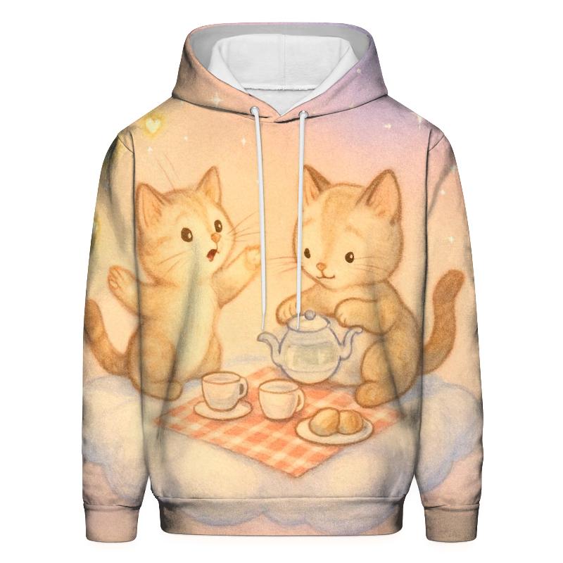 Marshmallow Cloud Picnic Cats hoodie designs