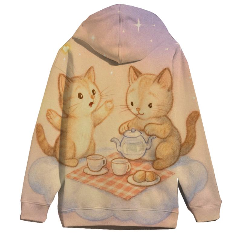 Marshmallow Cloud Picnic Cats hoodie designs