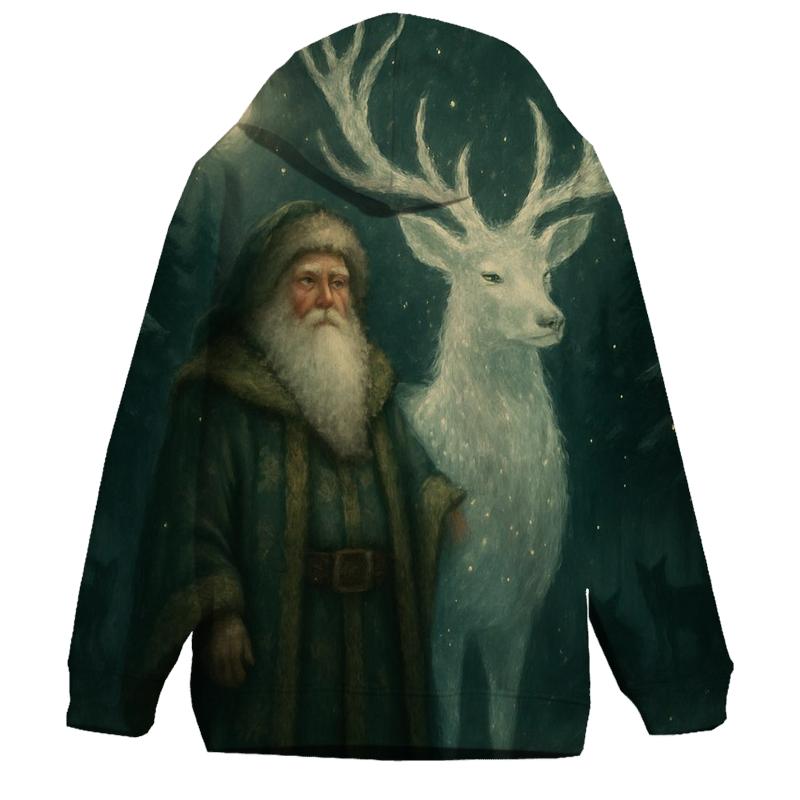 Forest Guardian Santa And Starlit Stag premium hoodies