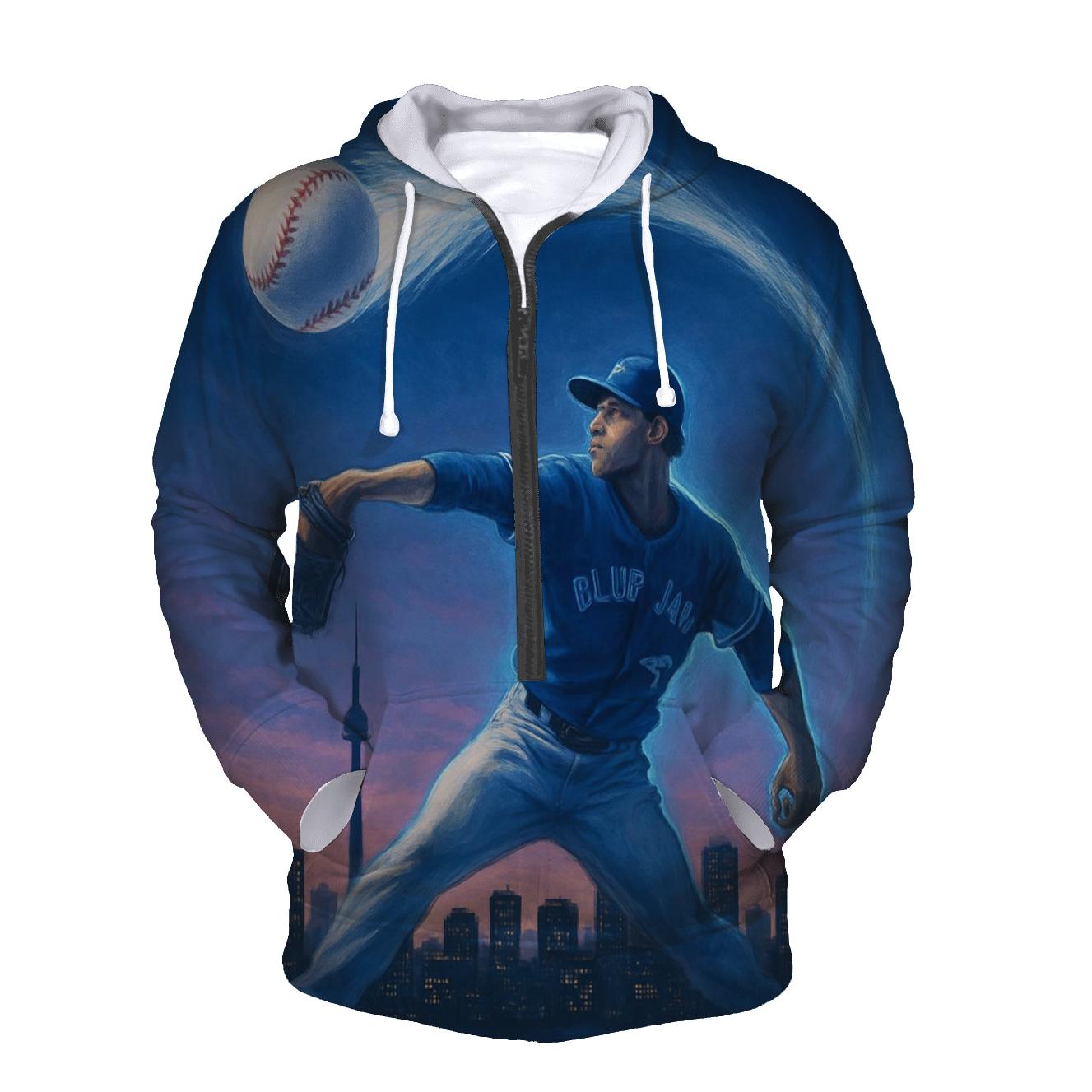 Skyline Curveball Arc Blue Jays Style embroidered hoodies