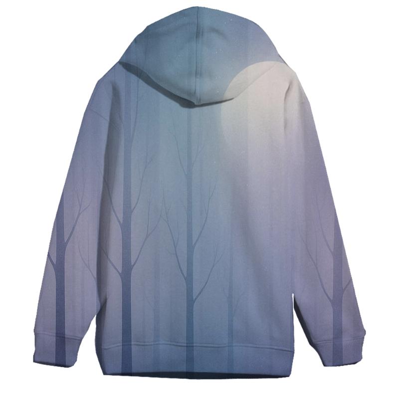 Lunar Veil Gradient Forest graphic hoodies