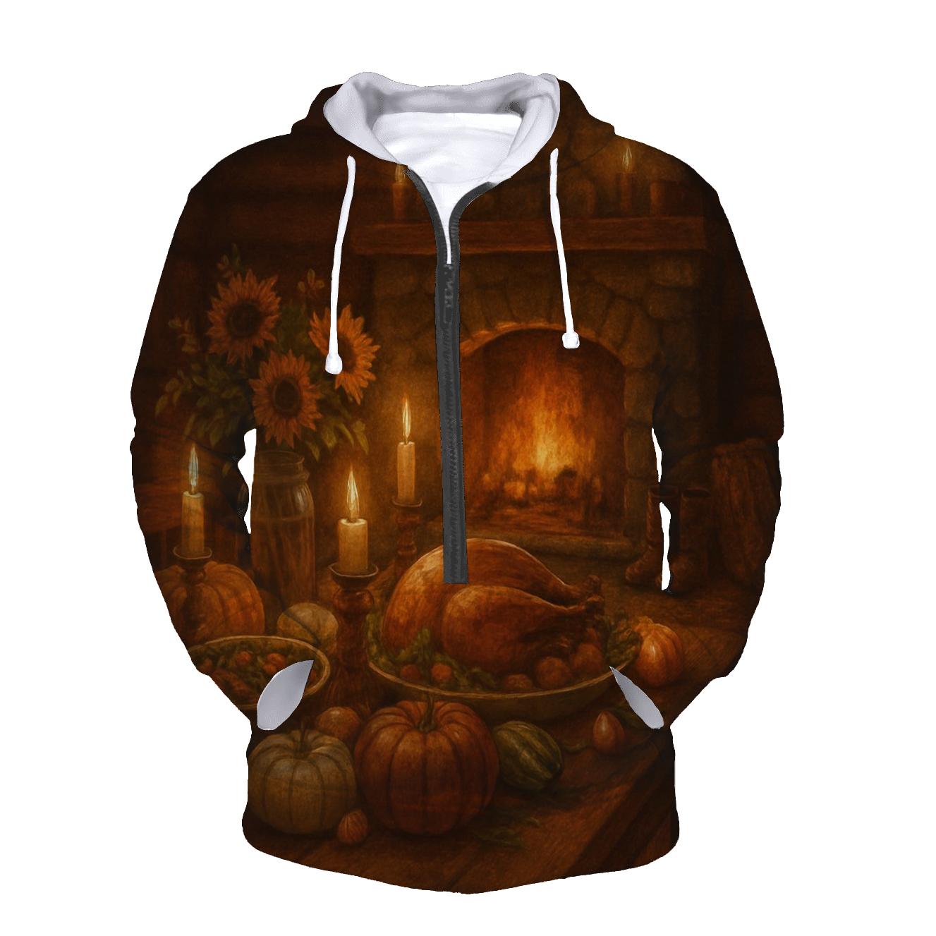 Cabin Hearth Harvest Evening designer hoodies