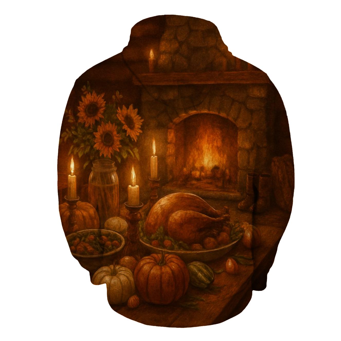 Cabin Hearth Harvest Evening designer hoodies