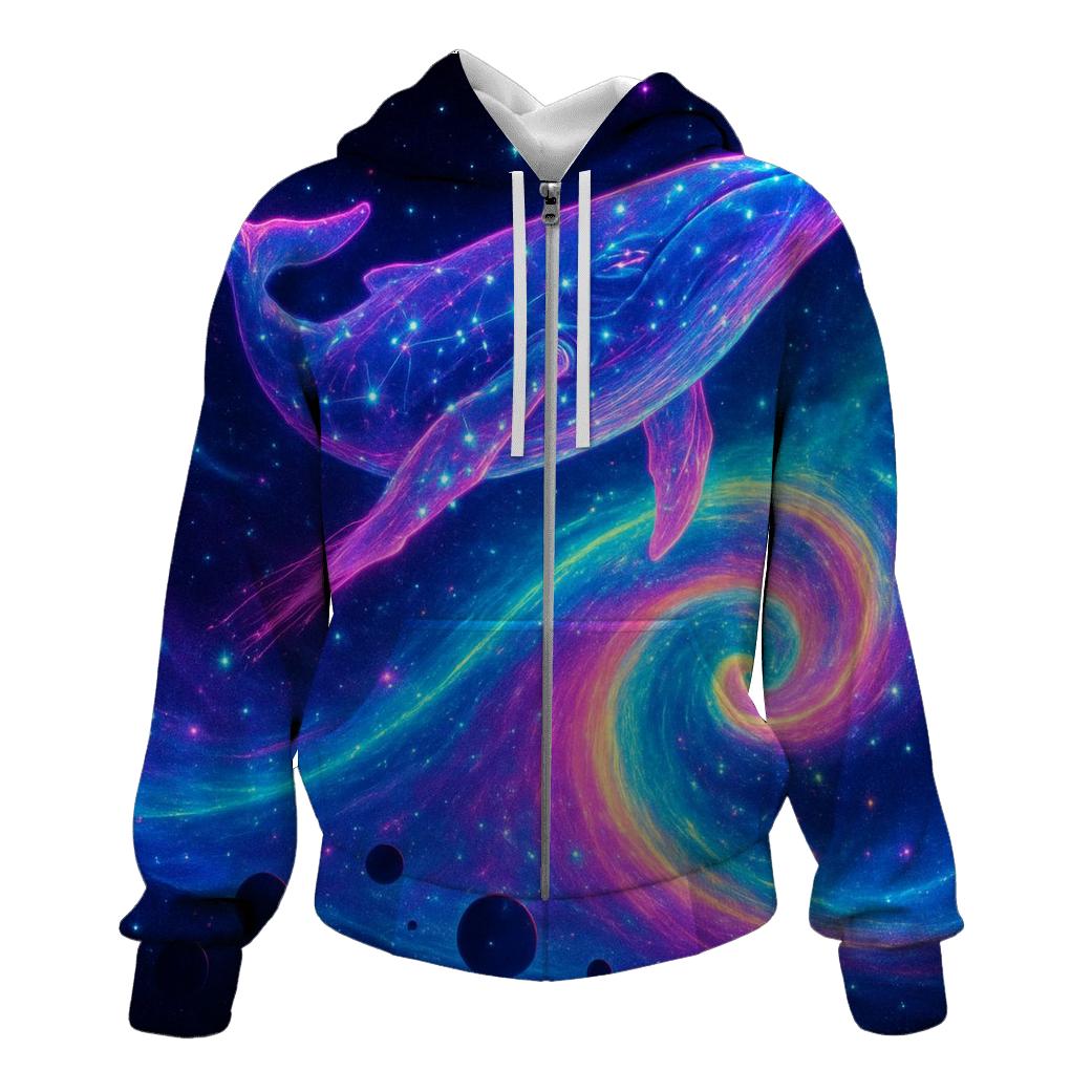 Neon Whale Surfing The Spiral Arm heavyweight hoodies