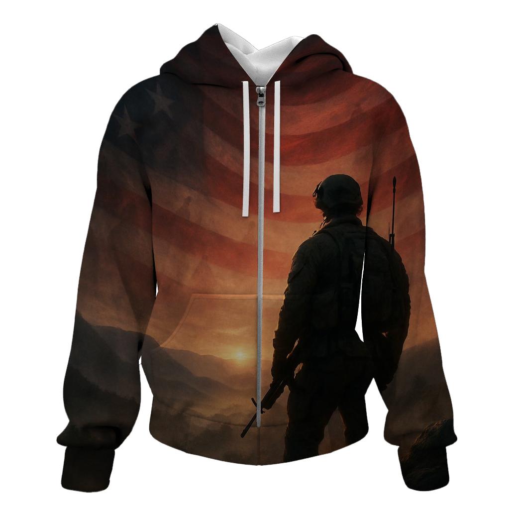 Eternal Watch Over The Homeland zip-up hoodies