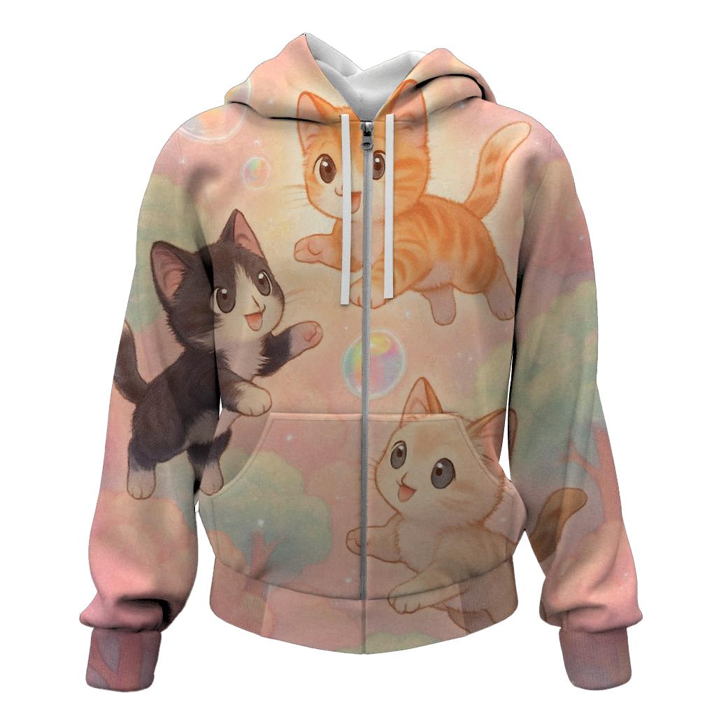 Cotton Candy Rainforest Kittens designer hoodies