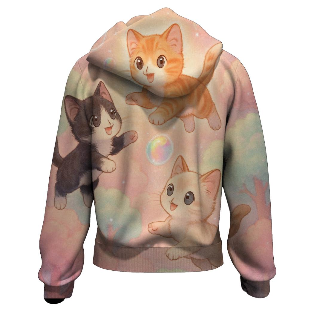 Cotton Candy Rainforest Kittens designer hoodies