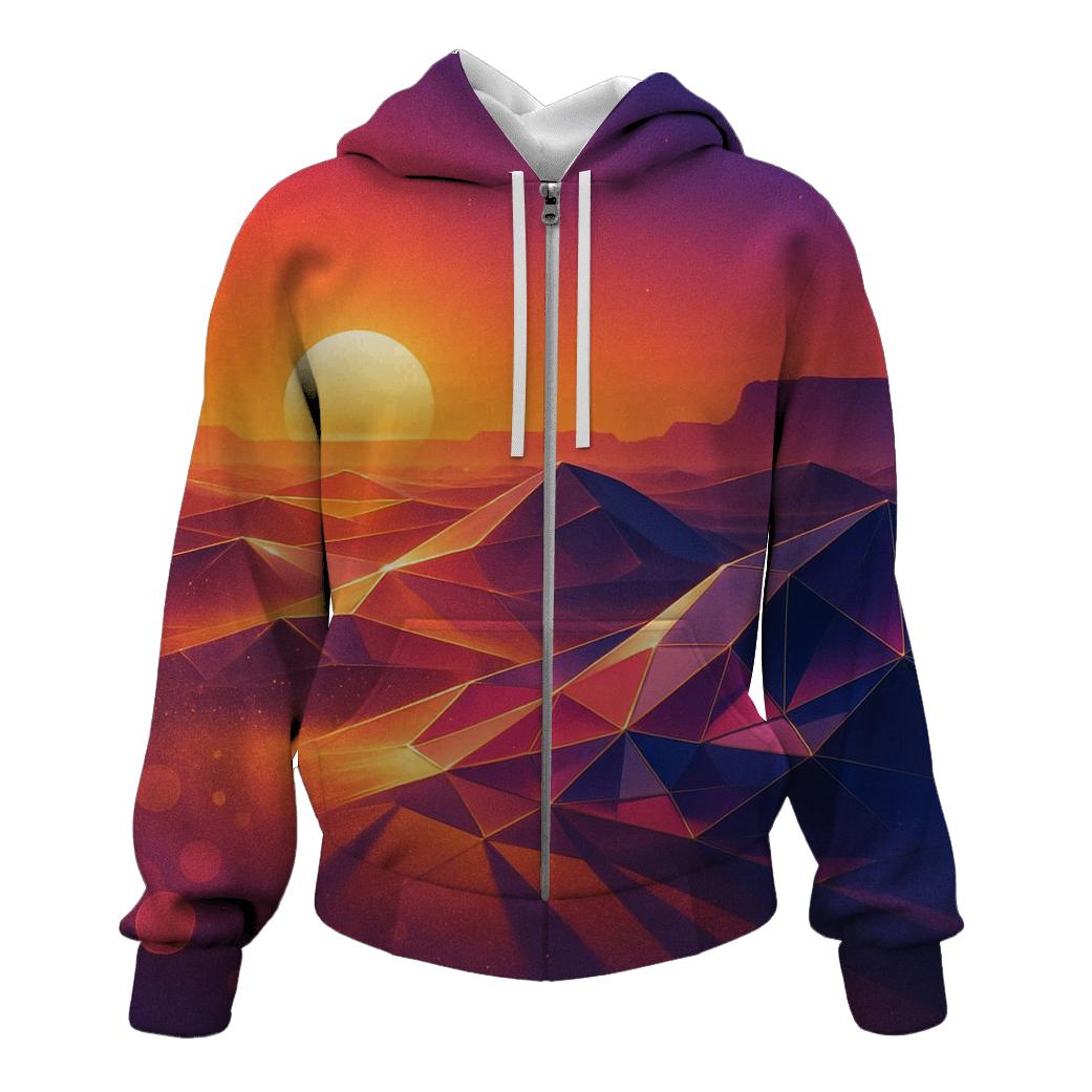 Dusk Over Crystal Dunes embroidered hoodies