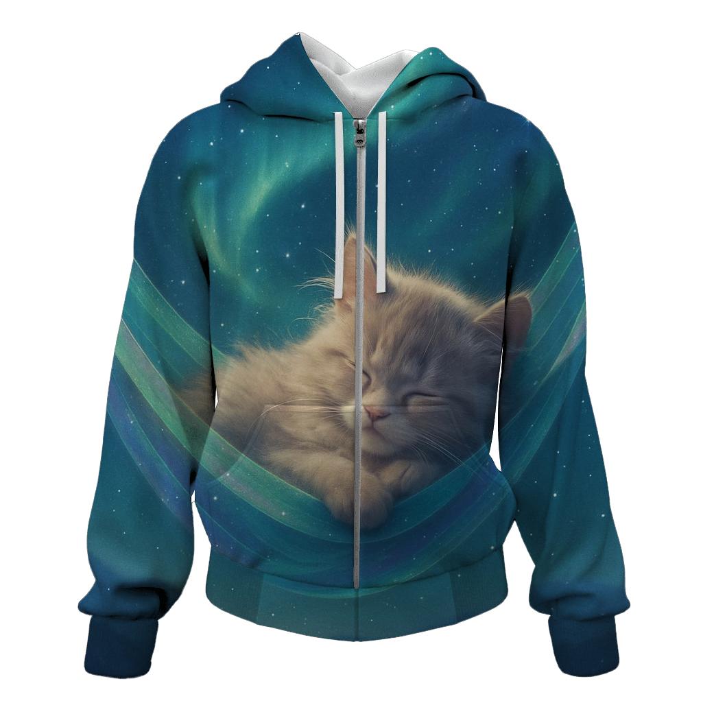 Aurora Dream Hammock Cat premium hoodies