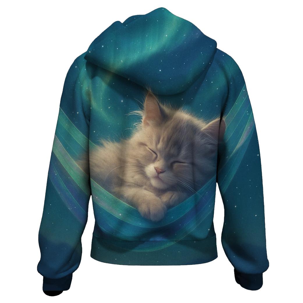 Aurora Dream Hammock Cat premium hoodies