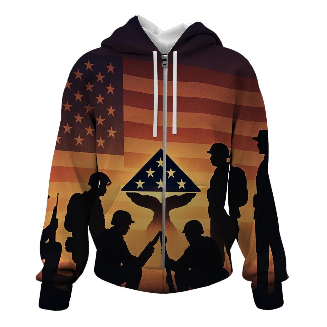 Honor Line At Dusk printed hoodies