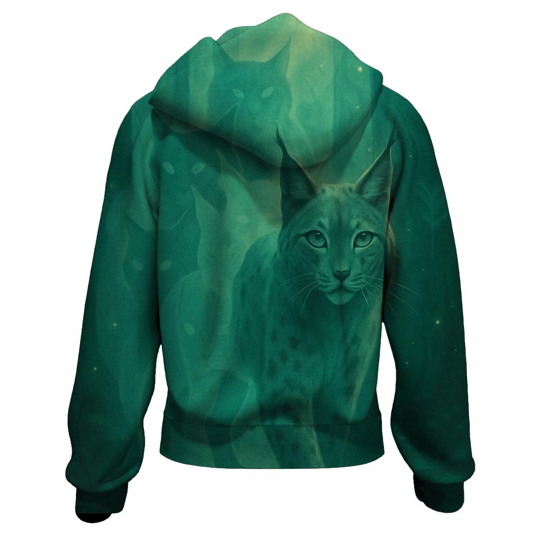 Forest Echo Spirit Lynx zip-up hoodies