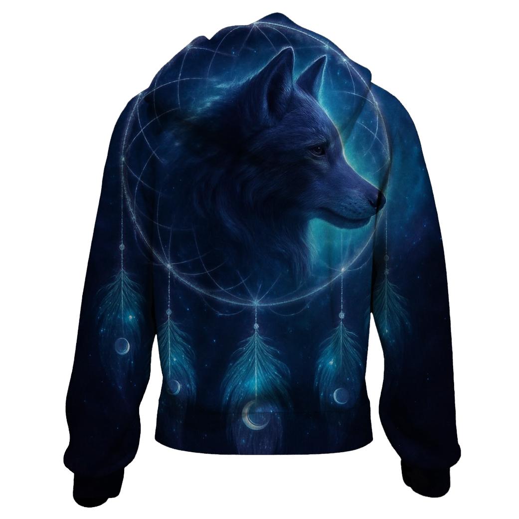 Astral Dreamcatcher Wolf zip-up hoodies