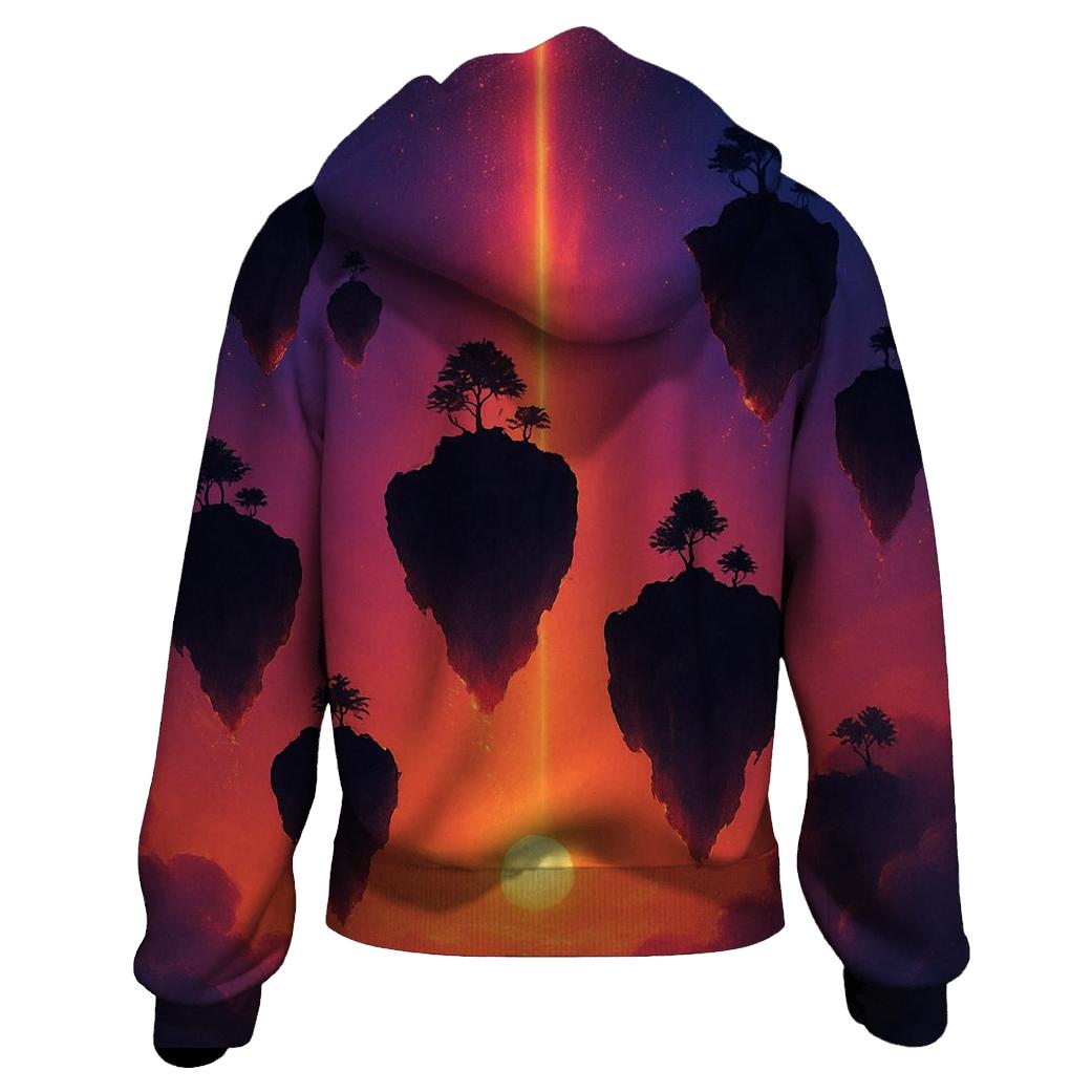 Floating Islands Of Ember Sky zip-up hoodies