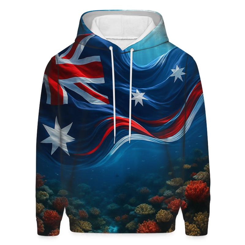 Australian Ocean Reef Flag Currents zip-up hoodies