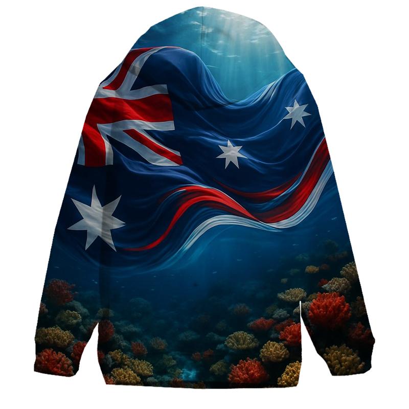 Australian Ocean Reef Flag Currents zip-up hoodies
