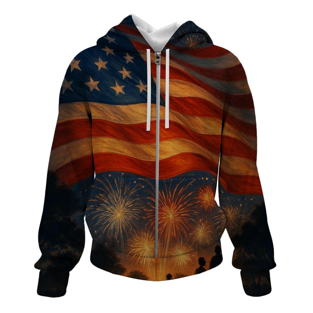 Fireworks Over Flowing Stripes premium hoodies