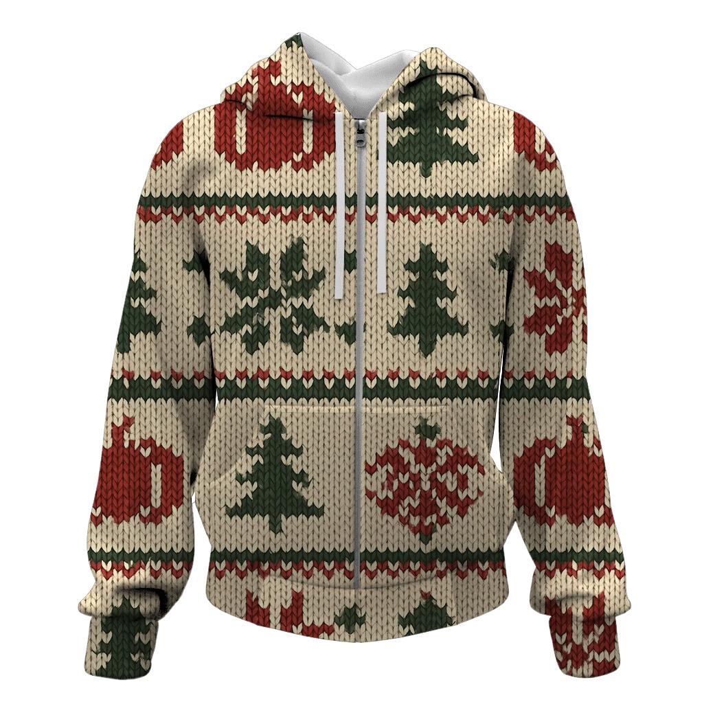 Nordic Knit Pumpkin Fair Isle Band pullover hoodies