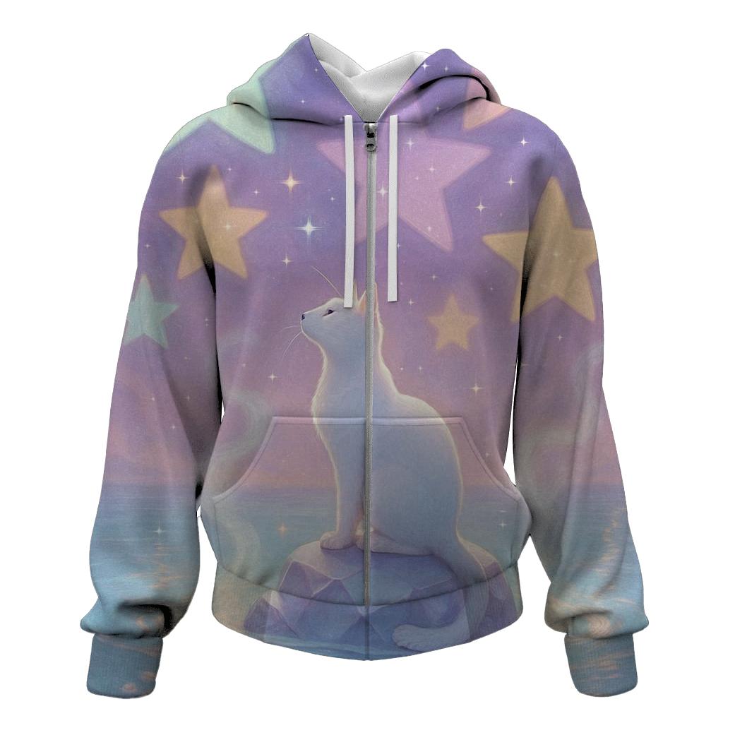 Crystal Lagoon Stargazer Cat pullover hoodies