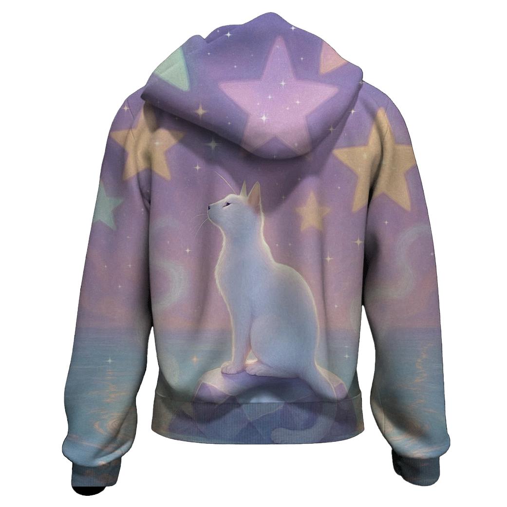 Crystal Lagoon Stargazer Cat pullover hoodies