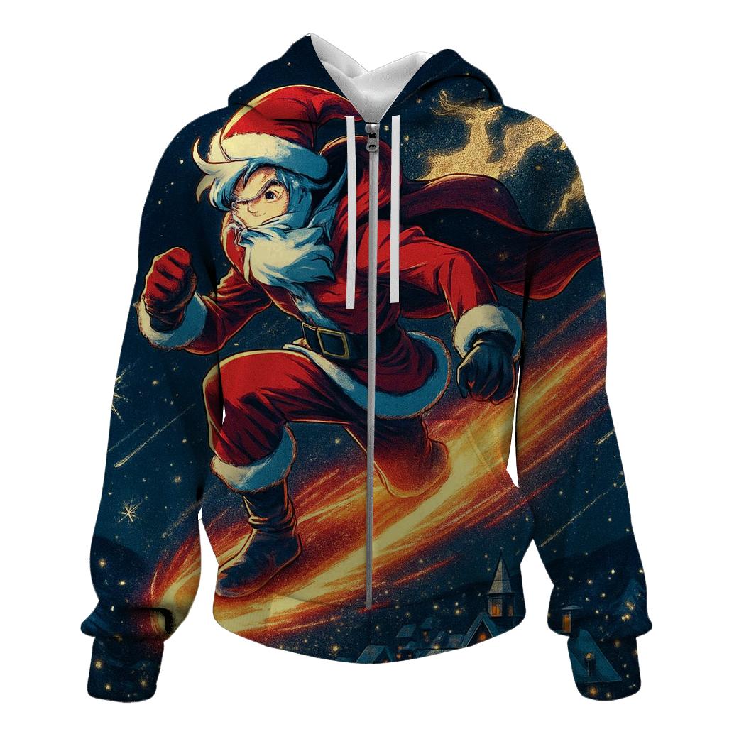 Midnight Santa Comet Ride pullover hoodies