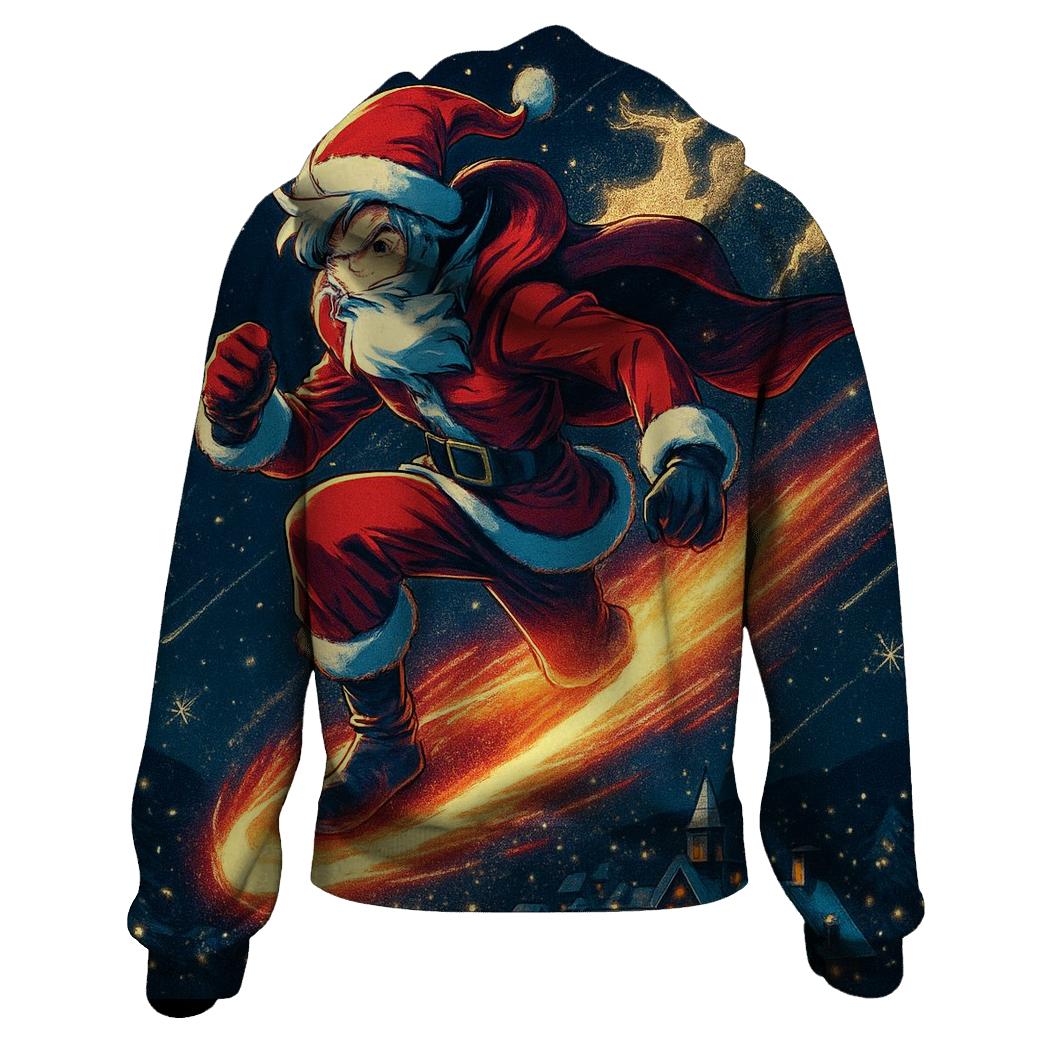 Midnight Santa Comet Ride pullover hoodies