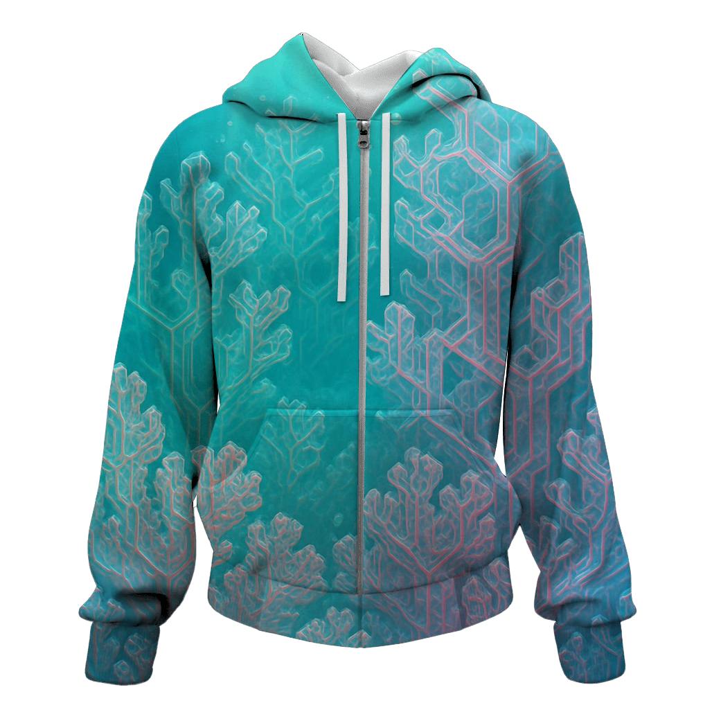 Iridescent Fractal Reef hoodies fashion